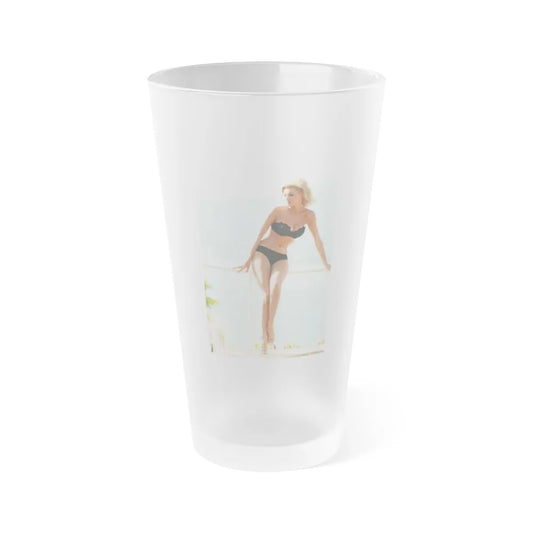 Nancy Kovack #100 - x Full Body Color Re-Print Photo in 2-Piece Black Bikini Cheesecake Pin-Up as a Blonde (Vintage Female Icon) Frosted Pint 16oz-16oz-Frosted-Go Mug Yourself