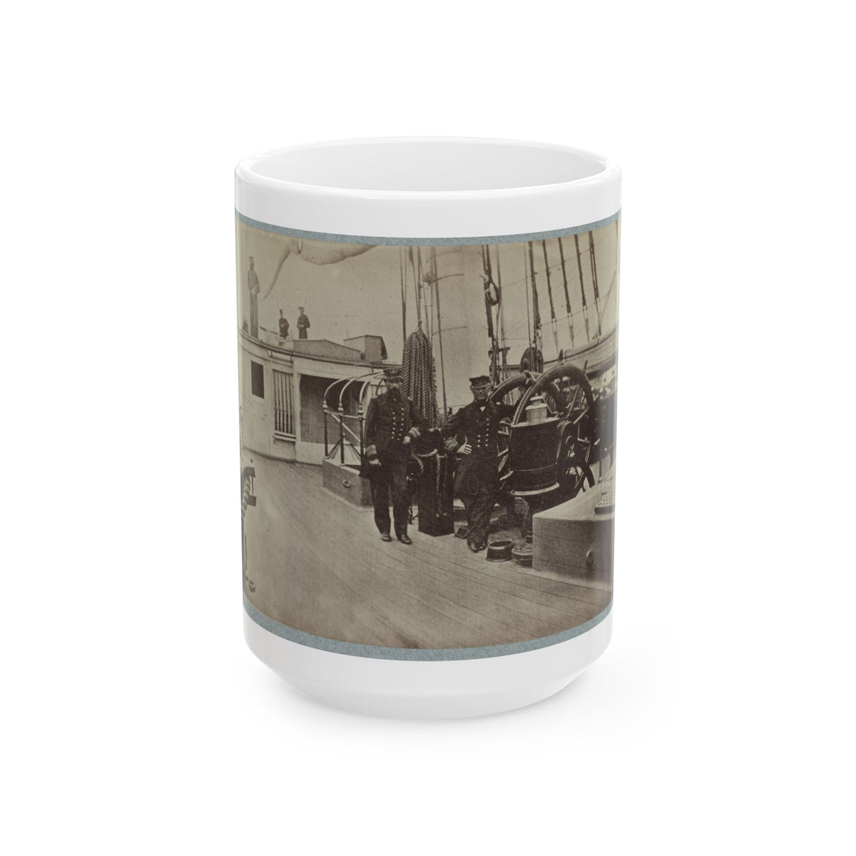 Admiral Farragut And Captain Drayton On Deck Of U.S. Frigate Hartford 001 (U.S. Civil War) White Coffee Mug