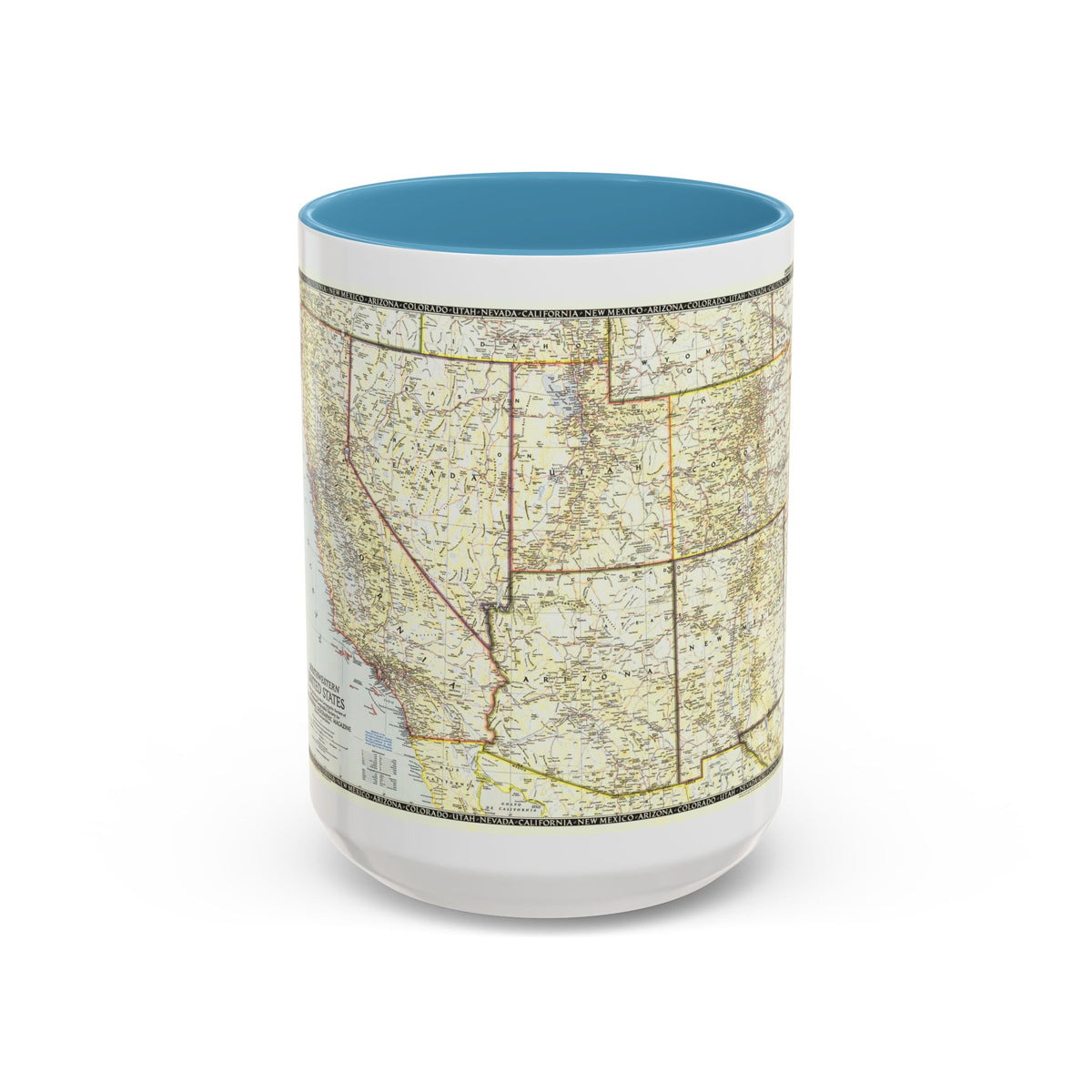 USA - Southwestern (1948) (Map) Accent Coffee Mug