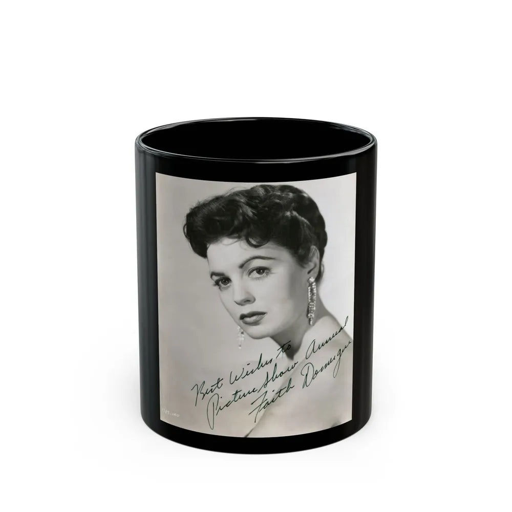 Faith Domergue #70 (Vintage Female Icon) Black Coffee Mug-11oz-Go Mug Yourself