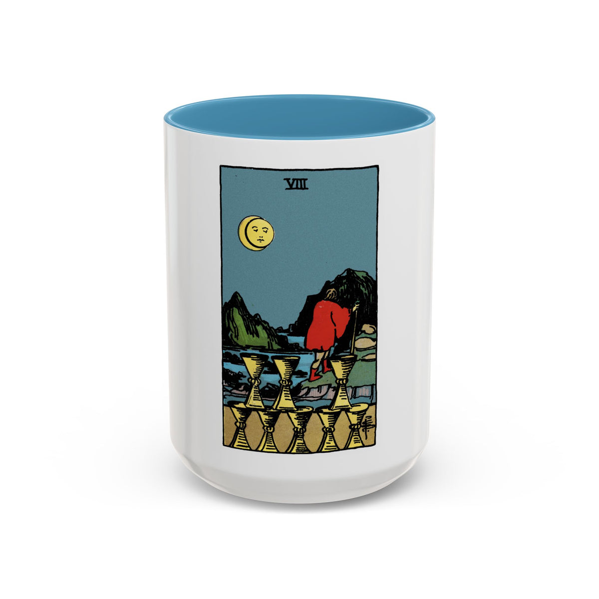 The 8 of Cups (Tarot Card) Accent Coffee Mug