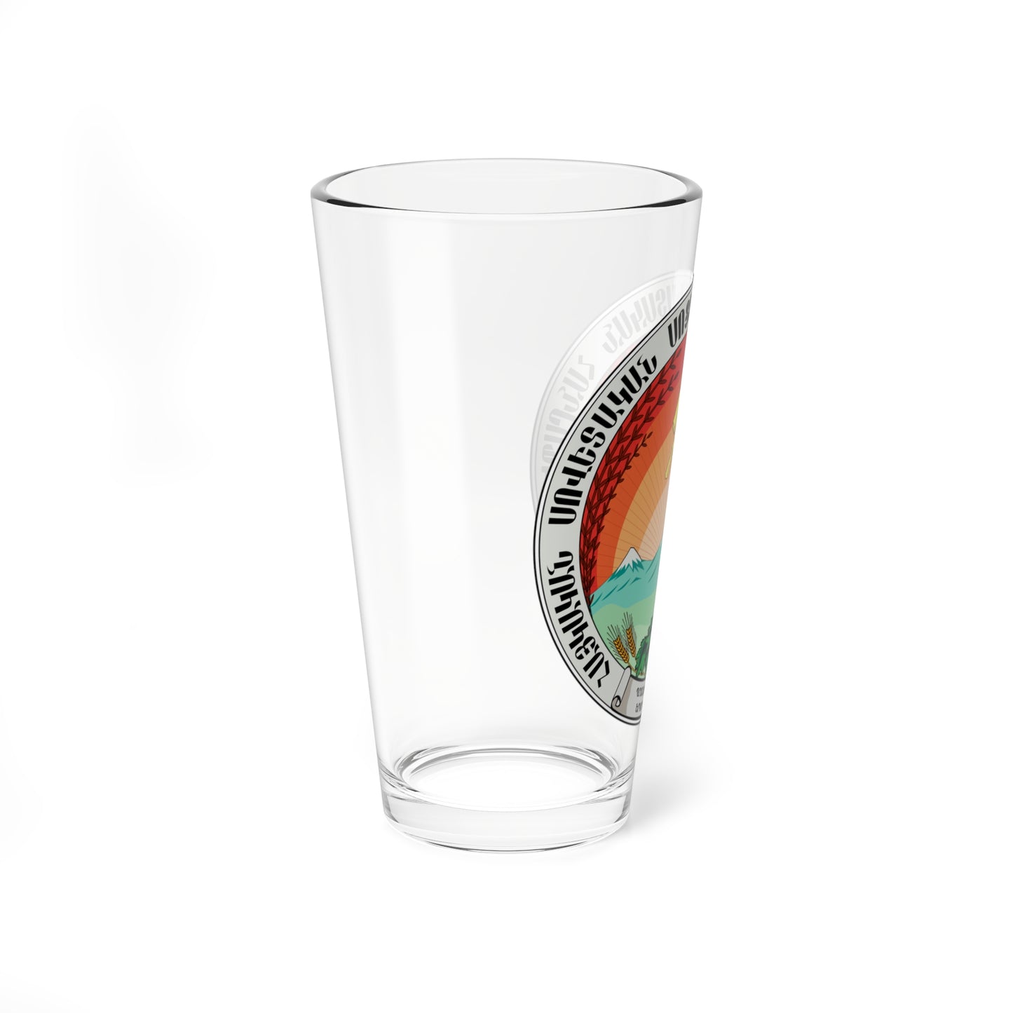 Emblem of the Armenian SSR 1922 (Armenia) (Coat of Arms) Pint Glass 16oz