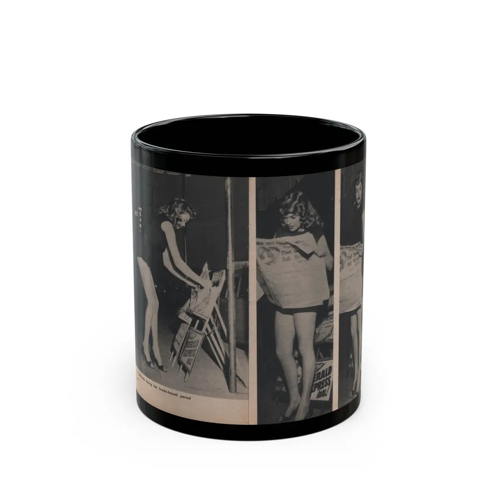 Jayne Mansfield #292 - JAYNE Pocket Magazine Pages 28 & 29 (Vintage Female Icon) Black Coffee Mug-11oz-Go Mug Yourself