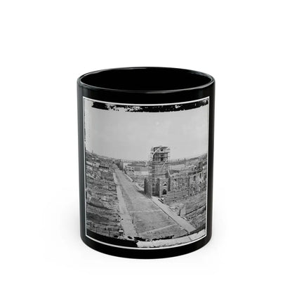 Charleston, S.C. View From Roof Of The Mills House, Looking Up Meeting Street; Ruins Of The Circular Church In Center (U.S. Civil War) Black Coffee Mug-11oz-Go Mug Yourself