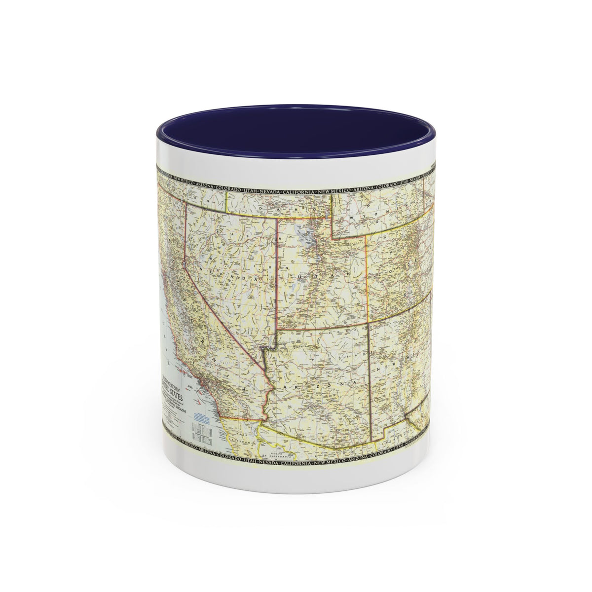 USA - Southwestern (1948) (Map) Accent Coffee Mug