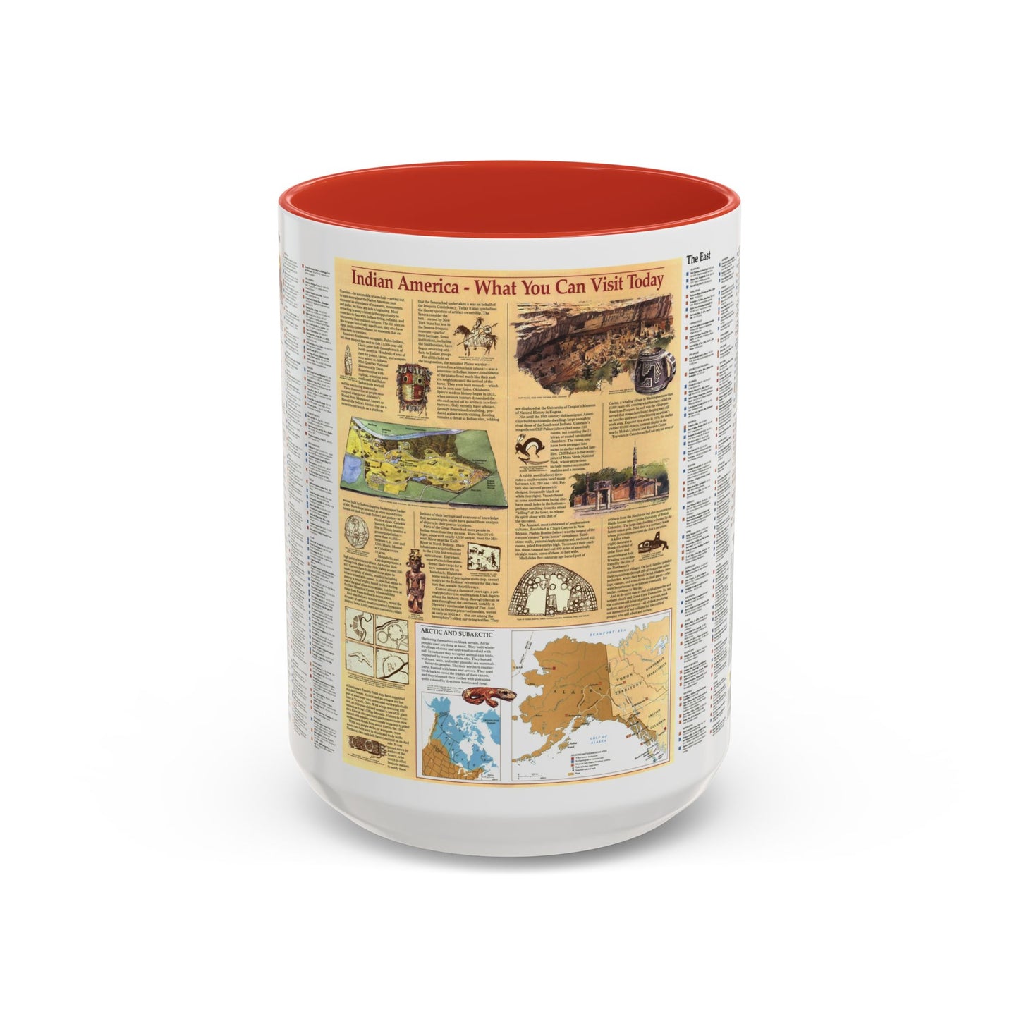 North America - Indian America - What You Can Visit Today (1991) (Map) Accent Coffee Mug