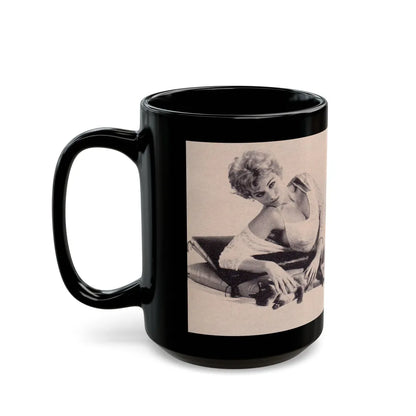 Kim Novak #381 (Vintage Female Icon) Black Coffee Mug-Go Mug Yourself