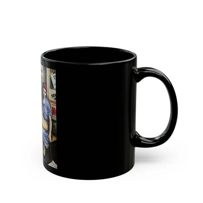 Fugitive From Terror (1), Saturday Evening Post, April 9, 1949 - Black Coffee Mug-Go Mug Yourself