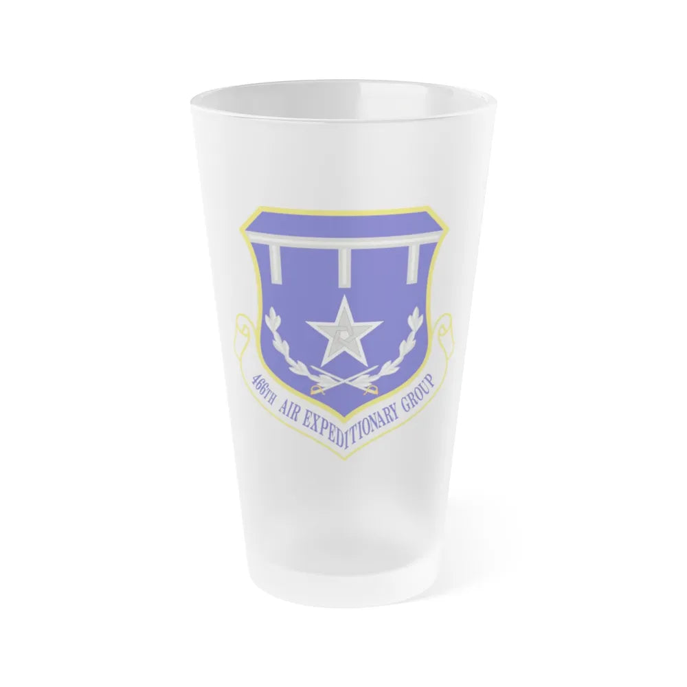 466th Air Expeditionary Group (U.S. Air Force) Frosted Pint Glass 16oz-Go Mug Yourself