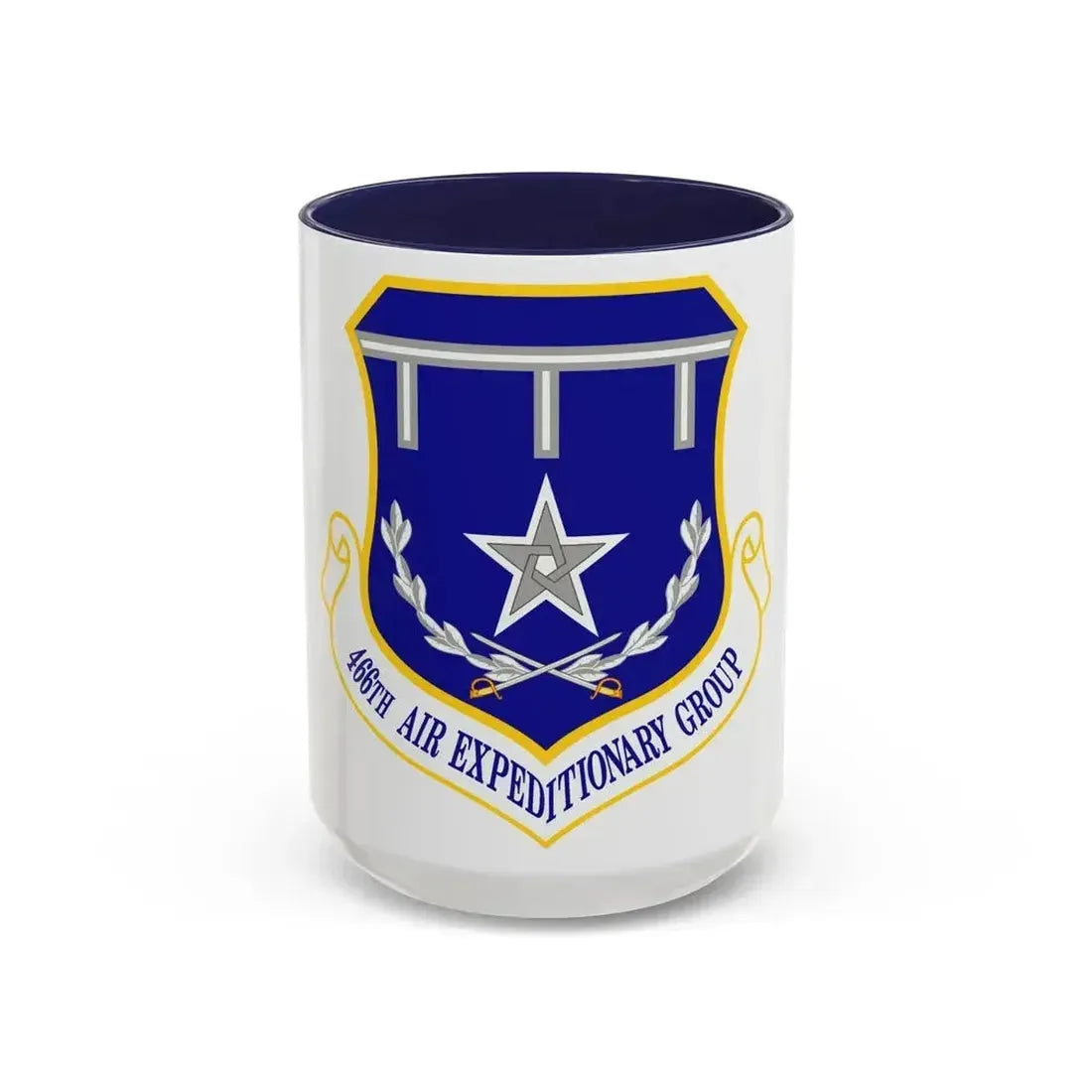 466th Air Expeditionary Group (U.S. Air Force) Accent Coffee Mug 15oz Navy - Go Mug Yourself