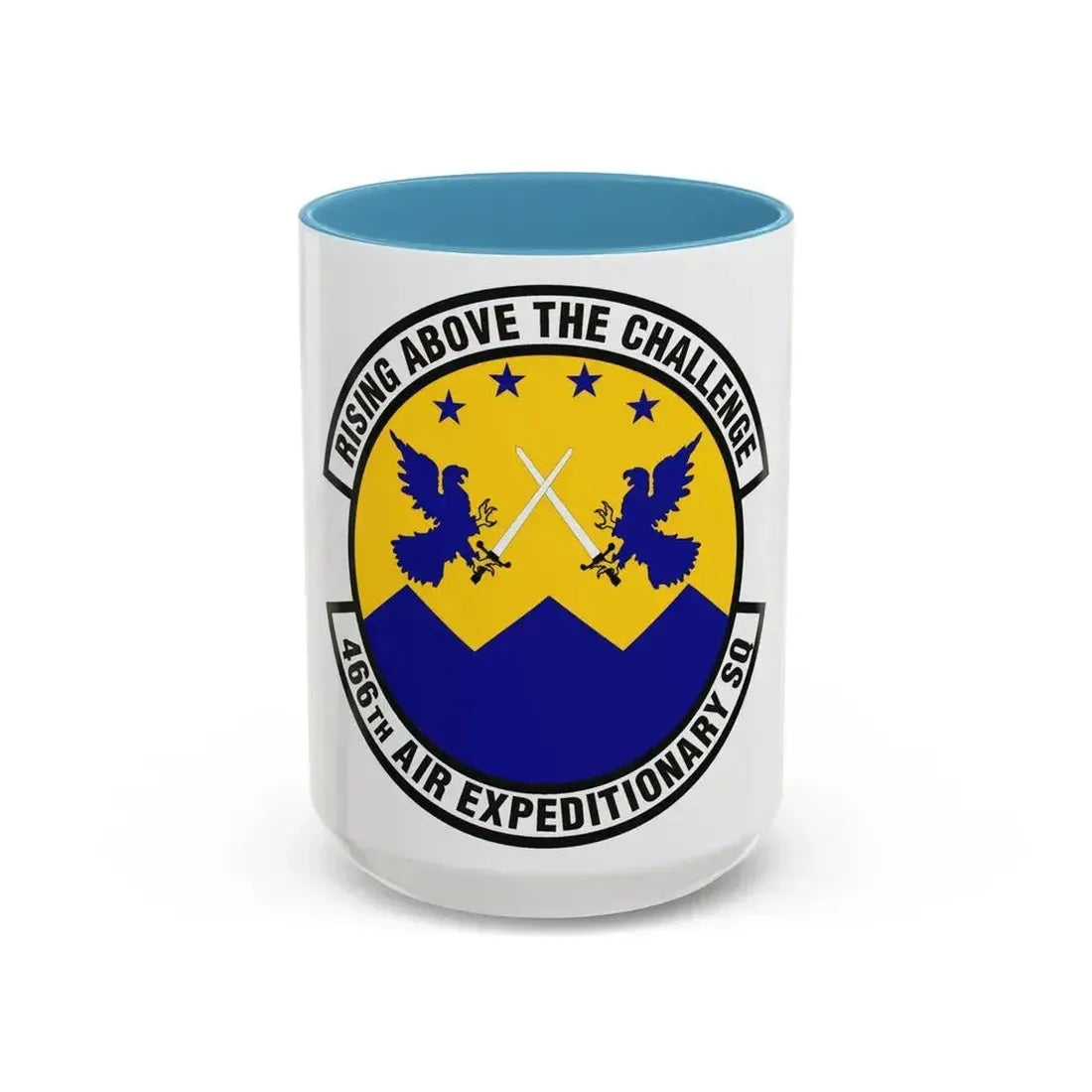 466th Air Expeditionary Squadron (U.S. Air Force) Accent Coffee Mug 15oz Light Blue - Go Mug Yourself
