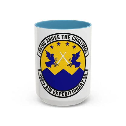 466th Air Expeditionary Squadron (U.S. Air Force) Accent Coffee Mug 15oz Light Blue - Go Mug Yourself