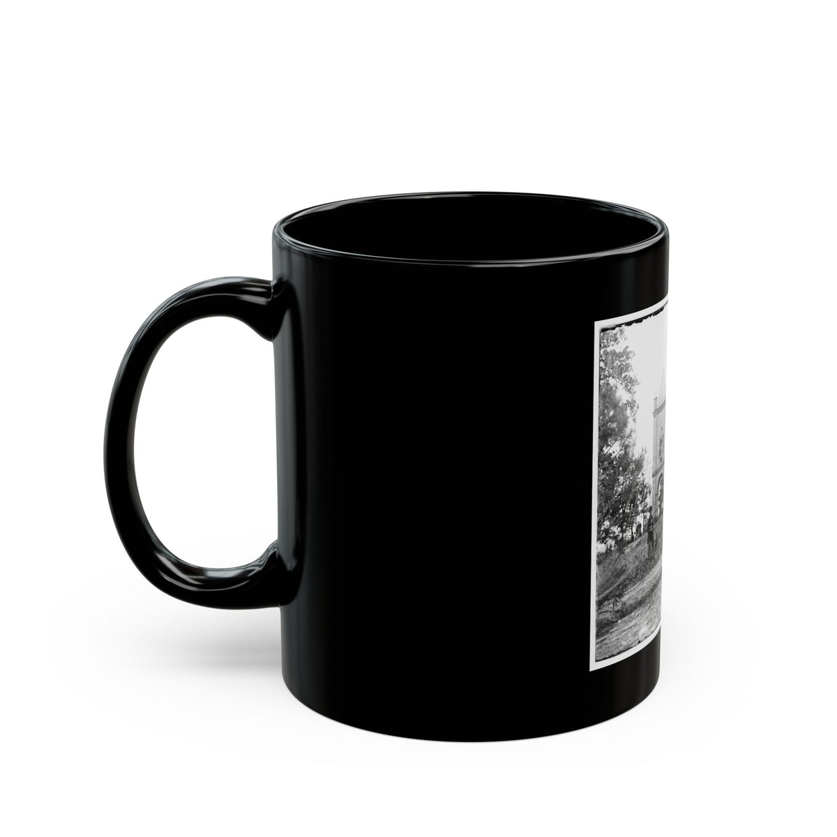 White House Landing, Va., Vicinity. St. Peter's Church, With Federal Soldiers (U.S. Civil War) Black Coffee Mug