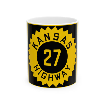 K-27 1926 (Kansas) (Road Sign) White Coffee Mug