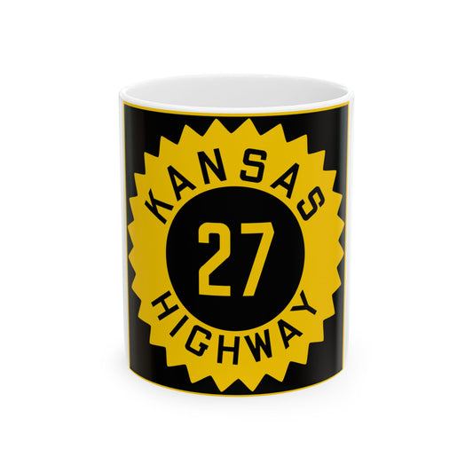 K-27 1926 (Kansas) (Road Sign) White Coffee Mug
