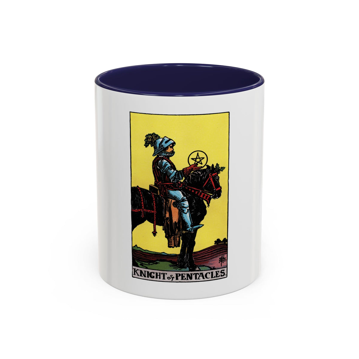The Knight of Pentacles (Tarot Card) Accent Coffee Mug