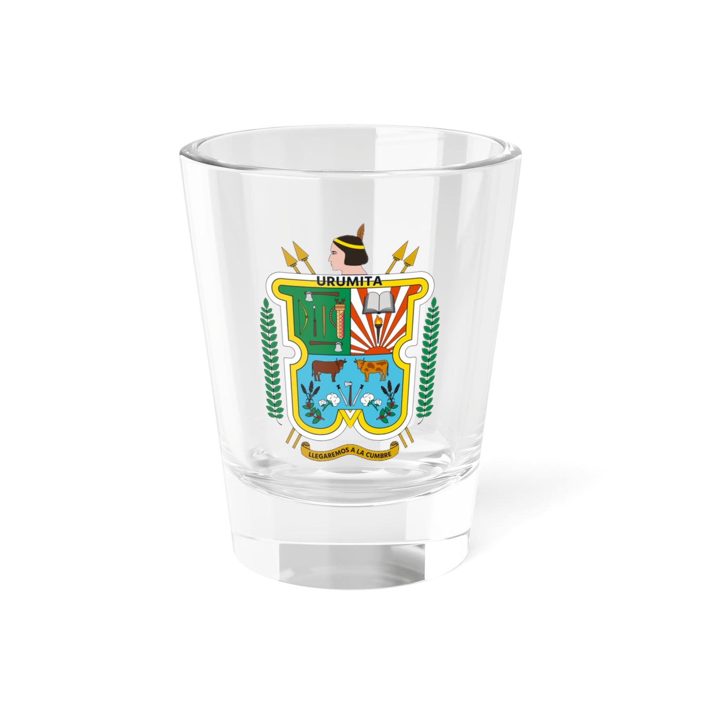 Escudo Municipal de Urumita - La Guajira (Colombia) (Coat of Arms) Shot Glass 1.5oz
