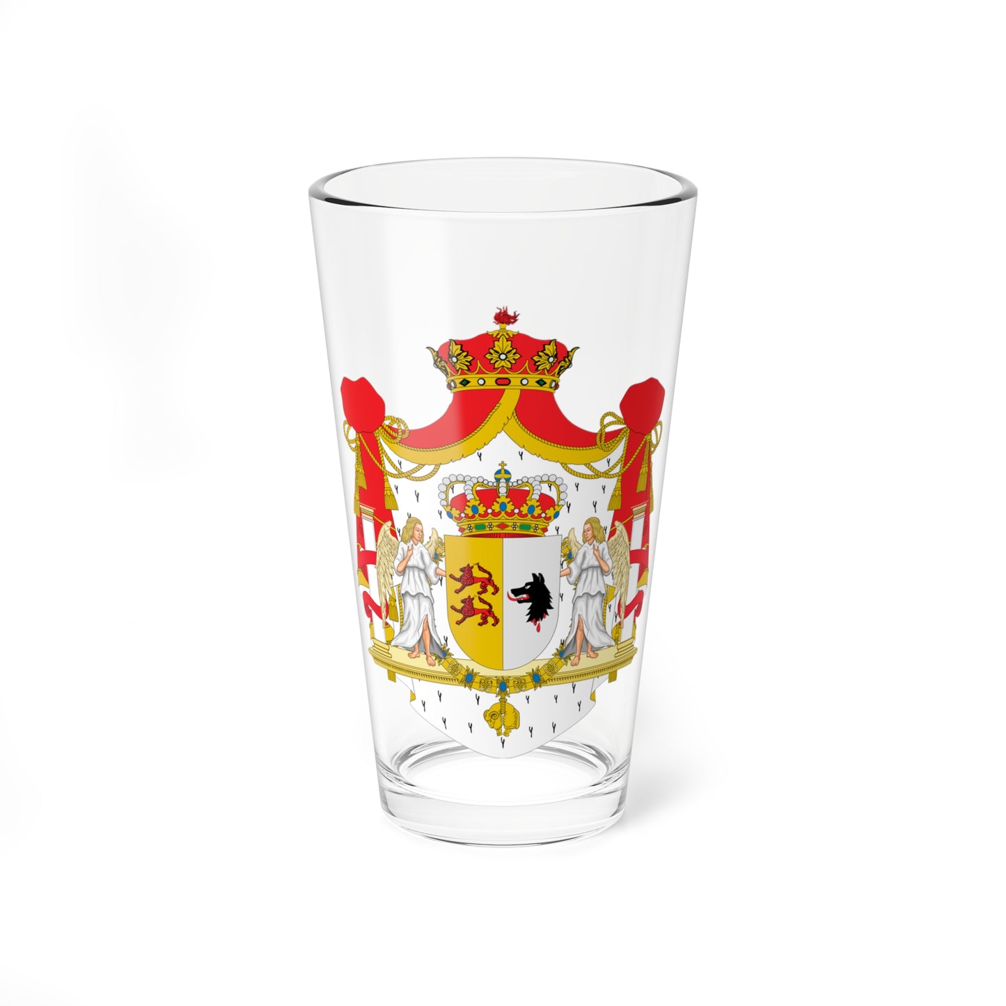 Escudo Casa de Osorio de Moscoso como grandes de España (Portugal) (Coat of Arms) Pint Glass 16oz