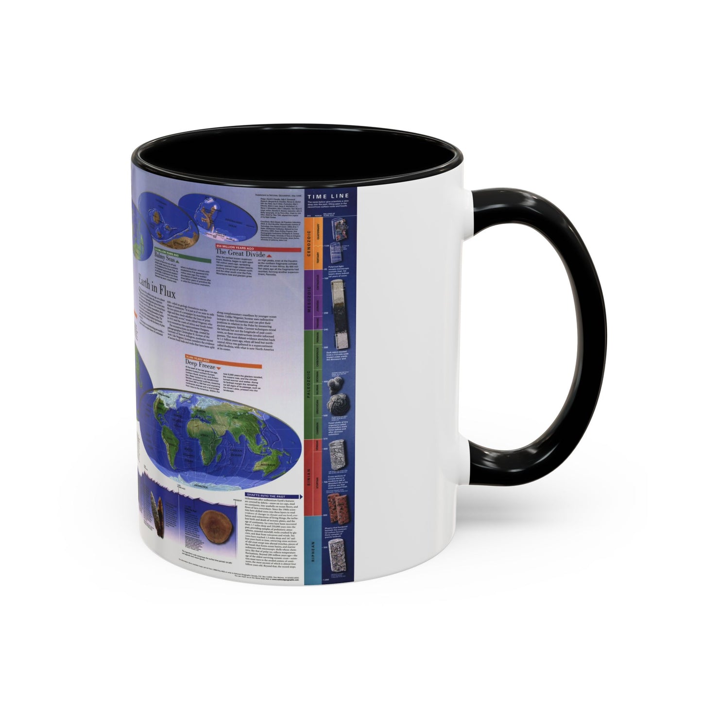 World Map - Physical Earth 2 (1998) (Map) Accent Coffee Mug