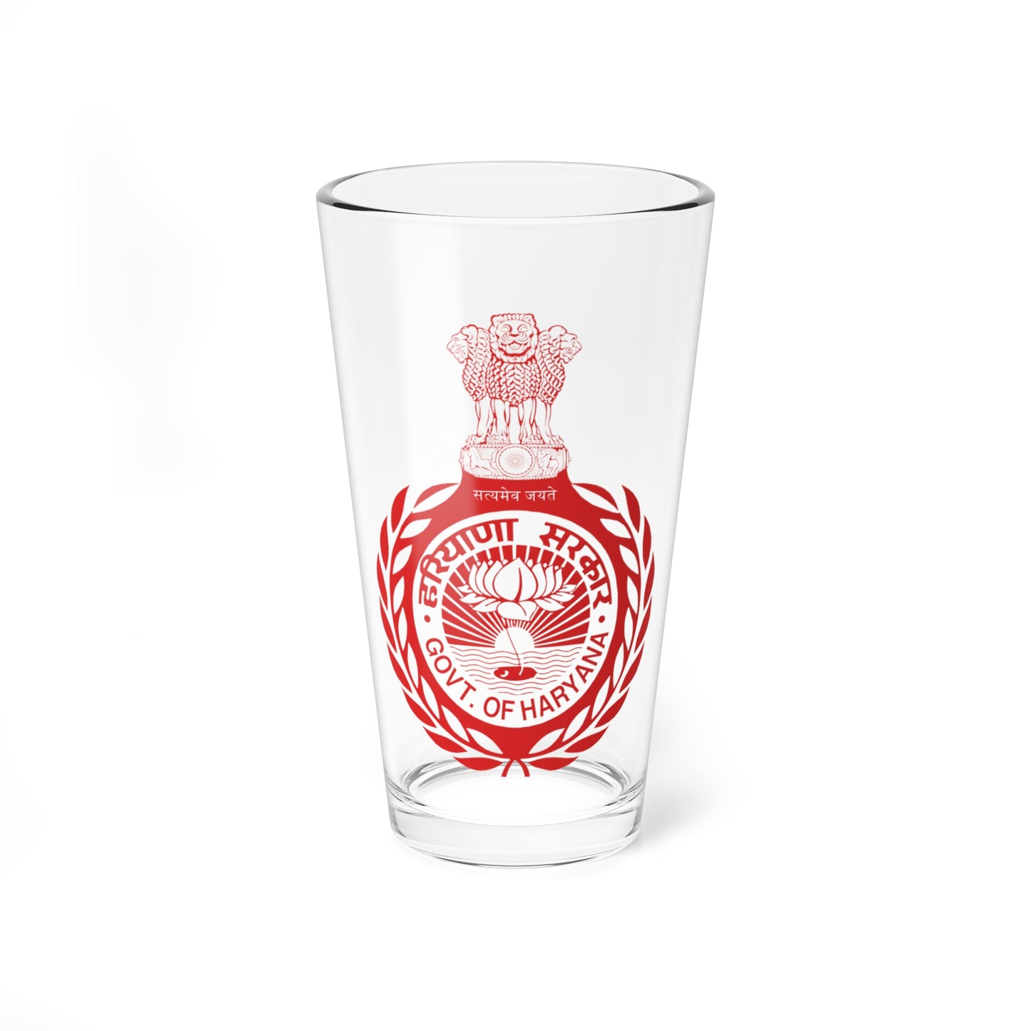 Emblem of Haryana (India) (Coat of Arms) Pint Glass 16oz