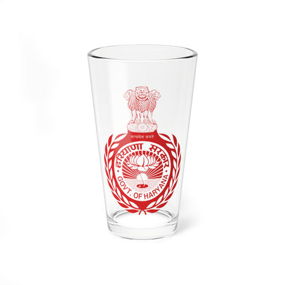 Emblem of Haryana (India) (Coat of Arms) Pint Glass 16oz