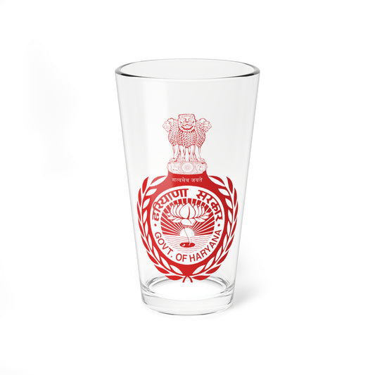 Emblem of Haryana (India) (Coat of Arms) Pint Glass 16oz