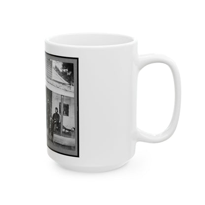 Gen. Alexander Mccook And Staff Posed On Porch Near Washington, D.C. (U.S. Civil War) White Coffee Mug