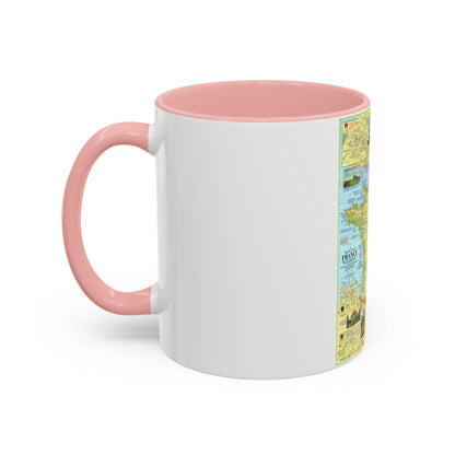 France - A Traveller's Map 1 (1971) (Map) Accent Coffee Mug