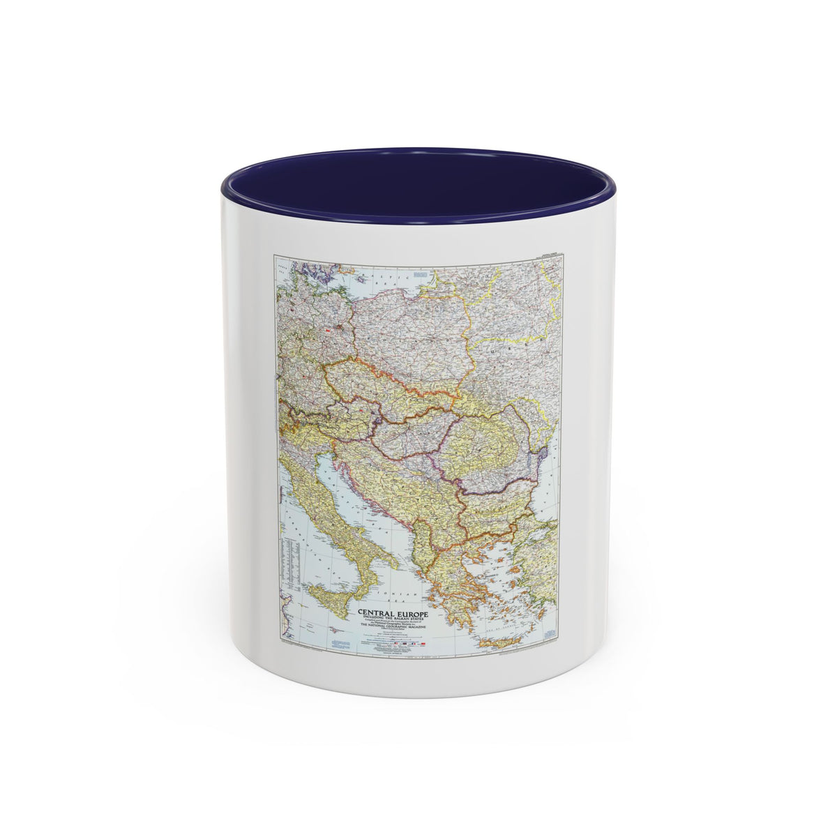 Europe - Central & the Balkan States (1951) (Map) Accent Coffee Mug