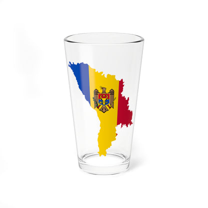 Flag map of Moldova (Moldova) Pint Glass 16oz