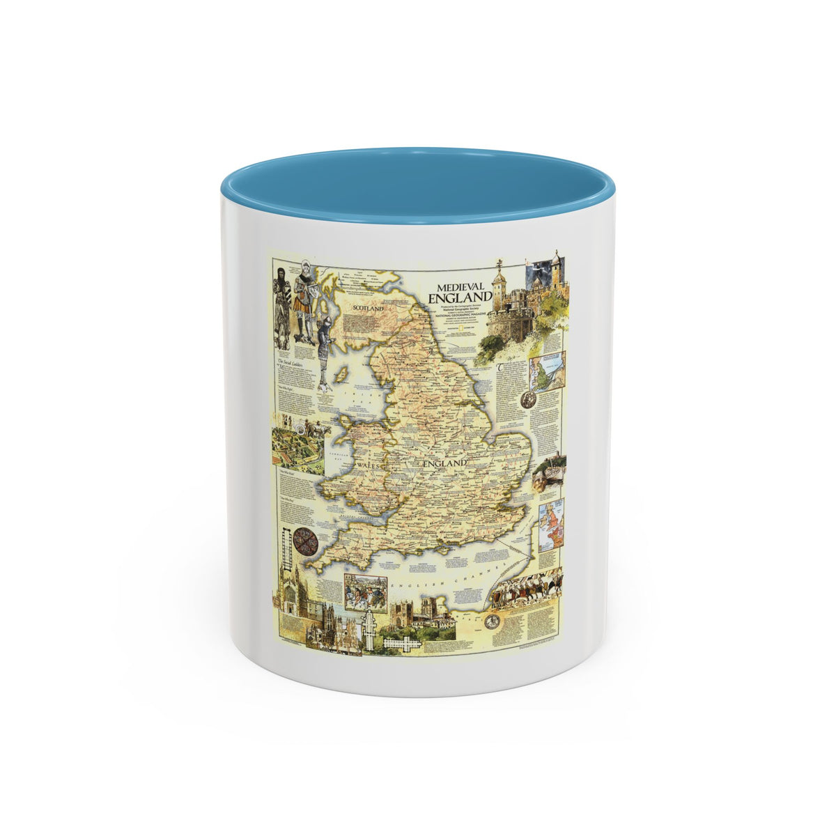 England - Medieval (1979) (Map) Accent Coffee Mug