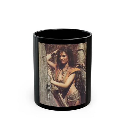 Caroline Munro #337 (Vintage Female Icon) Black Coffee Mug-11oz-Go Mug Yourself