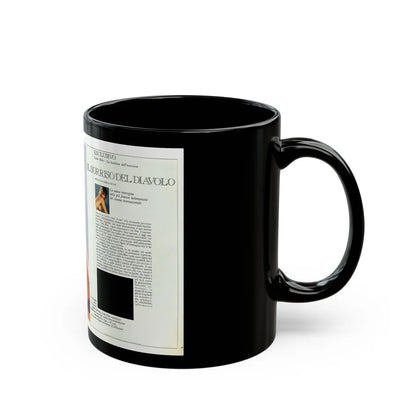 Linda Blair #227 - Partially Topless 1 (Vintage Female Icon) Black Coffee Mug-Go Mug Yourself