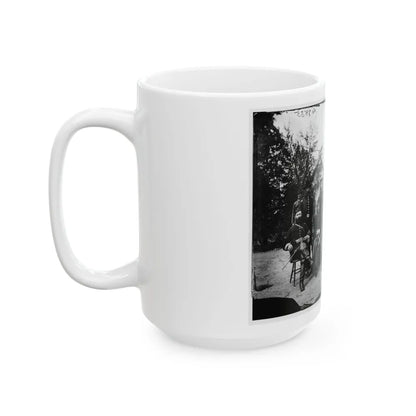 District Of Columbia. Gen. William Gamble And Staff At Camp Stoneman, The Cavalry Depot At Giesborough Point (U.S. Civil War) White Coffee Mug-Go Mug Yourself