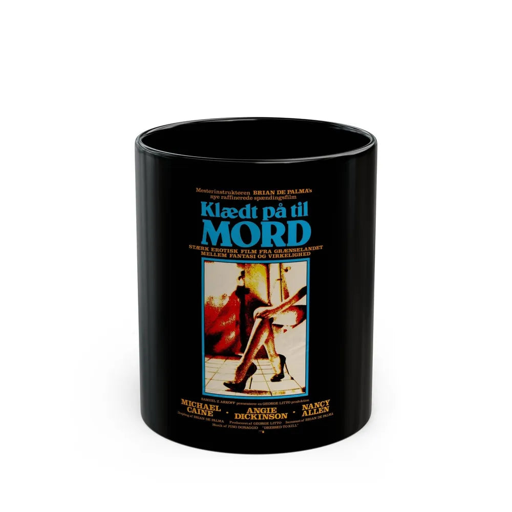 DRESSED TO KILL (DANISH) 1980 Movie Poster - Black Coffee Mug-11oz-Go Mug Yourself