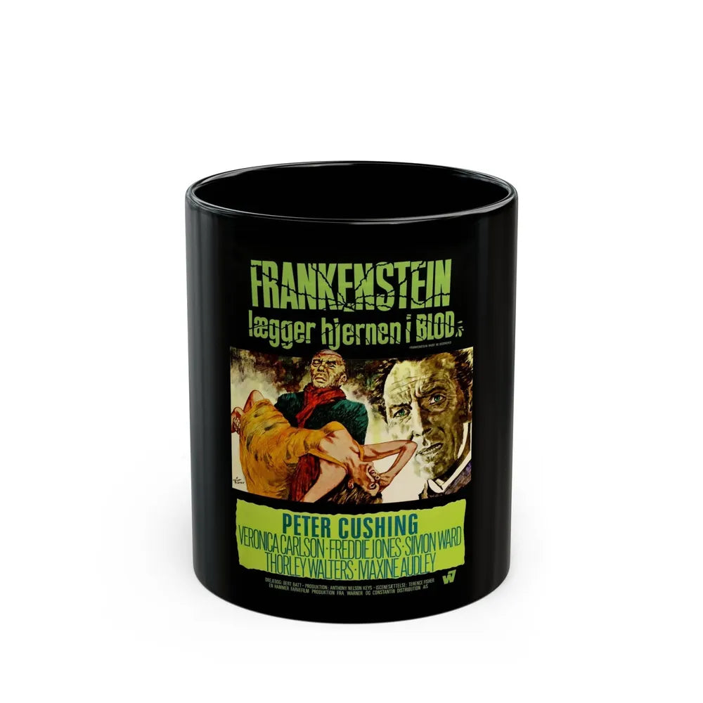 FRANKENSTEIN MUST BE DESTROYED (DANISH) 1969 Movie Poster - Black Coffee Mug-11oz-Go Mug Yourself