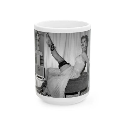 Debra Paget #457 (Vintage Female Icon) White Coffee Mug-15oz-Go Mug Yourself