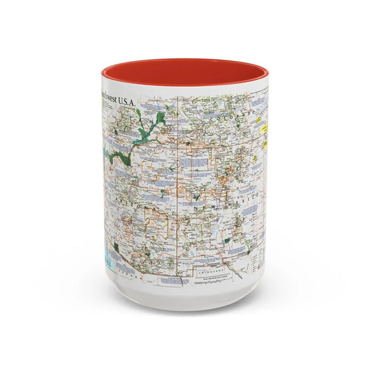 USA - Southwest (1992) (Map) Accent Coffee Mug-15oz-Red-Go Mug Yourself