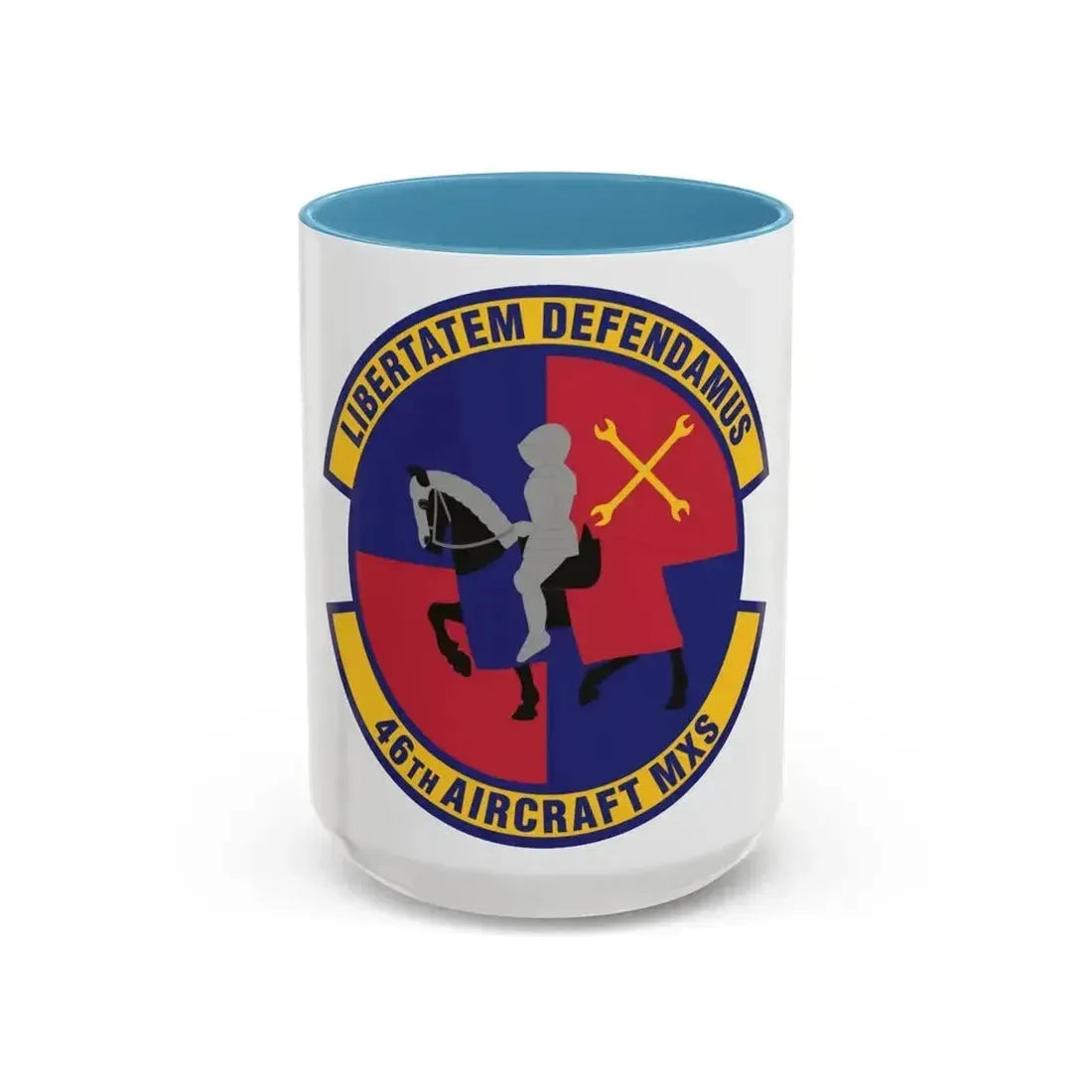 46th Aircraft Maintenance Squadron (U.S. Air Force) Accent Coffee Mug 15oz Light Blue - Go Mug Yourself