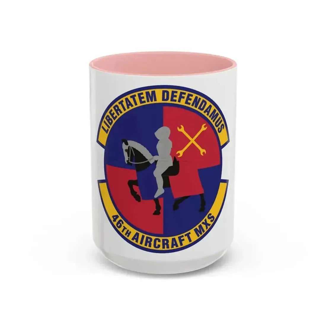 46th Aircraft Maintenance Squadron (U.S. Air Force) Accent Coffee Mug 15oz Pink - Go Mug Yourself