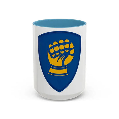 46th Infantry Division CSIB (U.S. Army) Accent Coffee Mug 15oz Light Blue - Go Mug Yourself