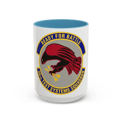 46th Test Systems Squadron (U.S. Air Force) Accent Coffee Mug 15oz Light Blue - Go Mug Yourself