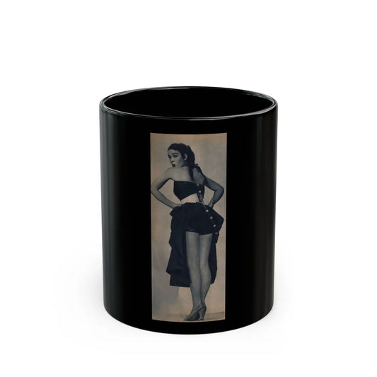 Kathryn Grant #140 - Reverse side of cover 1 Page of Full Body B&W Pin-Up from Piccolo Dutch Movie Star Mag. 12-19-1954 (Vintage Female Icon) Black Coffee Mug-11oz-Go Mug Yourself