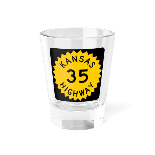 K-35 1948 (Kansas) (Road Sign) Shot Glass 1.5oz