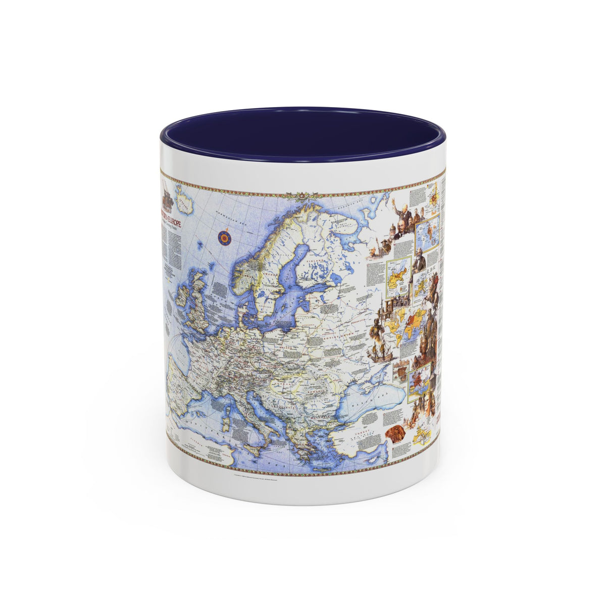 Europe - History The Major Turning Points (1983) (Map) Accent Coffee Mug