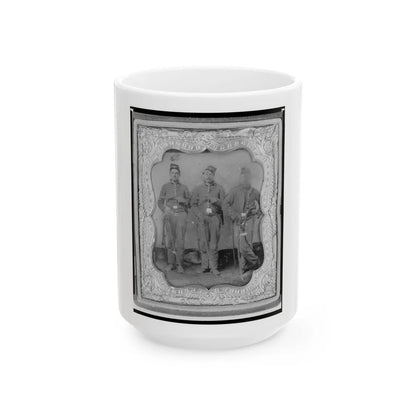 Pvt. Frank A. Remington And Two Other Union Soldiers, Full-Length Portrait, Facing Front (U.S. Civil War) White Coffee Mug-15oz-Go Mug Yourself