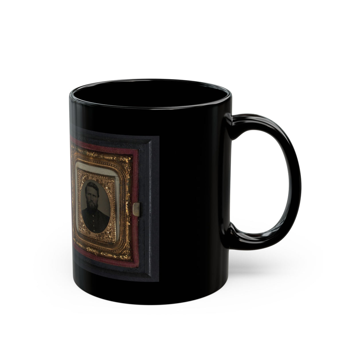Two Unidentified Soldiers In Union Uniforms 001 (U.S. Civil War) Black Coffee Mug