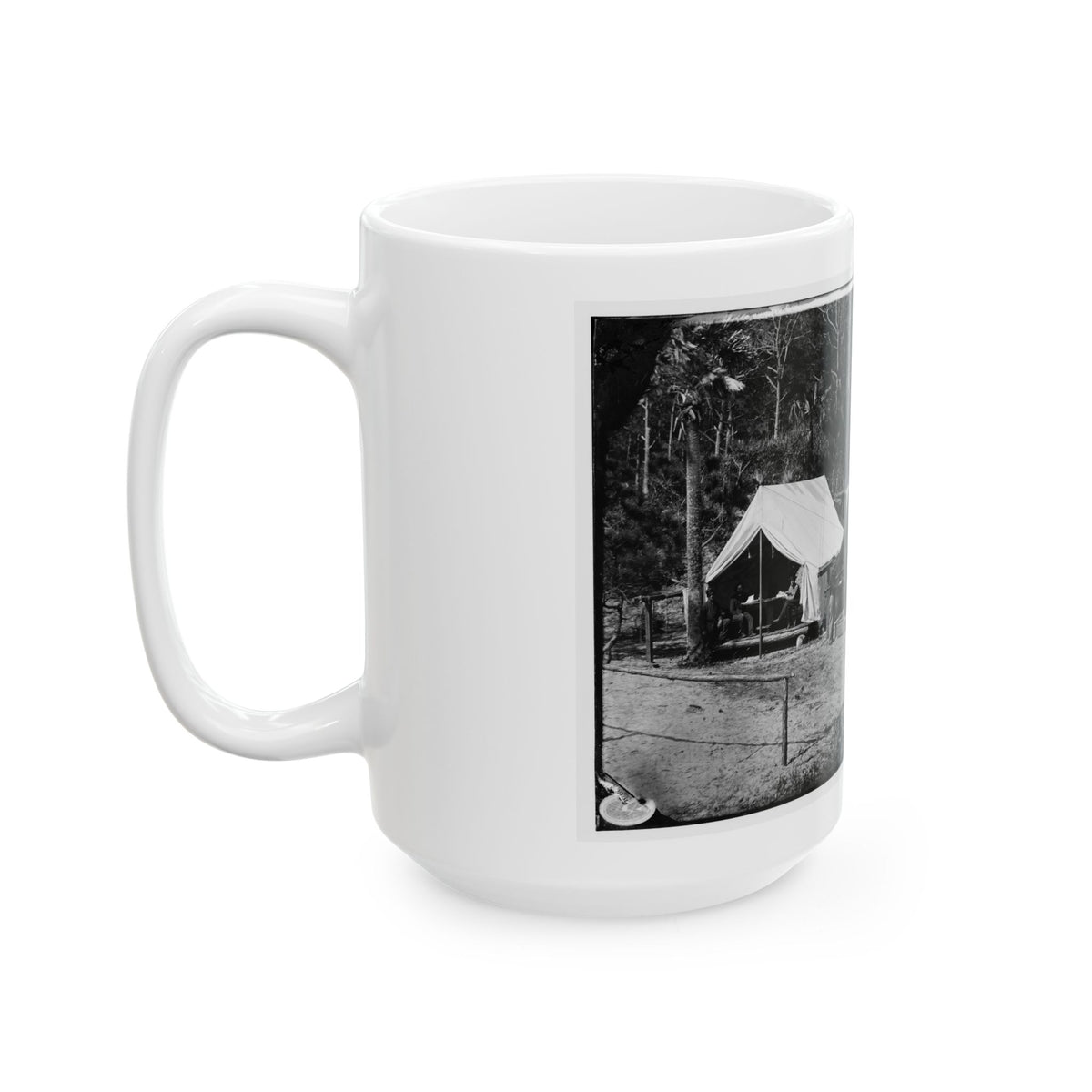 Morris Island, South Carolina. General Quincy A. Gillmore In Front Of His Tent 001 (U.S. Civil War) White Coffee Mug