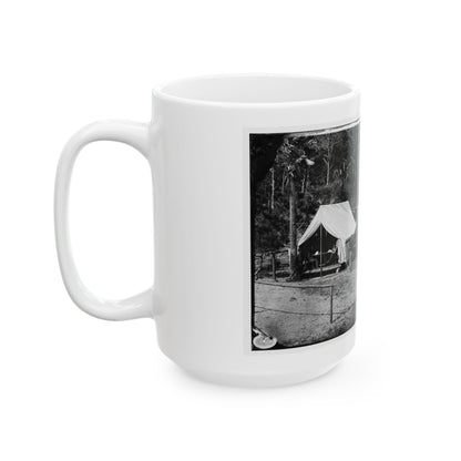 Morris Island, South Carolina. General Quincy A. Gillmore In Front Of His Tent 001 (U.S. Civil War) White Coffee Mug