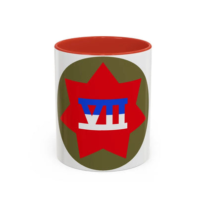 VII Corps (U.S. Army) Accent Coffee Mug-11oz-Red-Go Mug Yourself